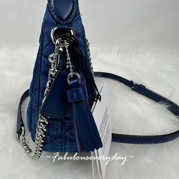 Coach Carmen Mini Crossbody Bag With Quilting In Denim CAK89 NWT - Picture 4 of 9